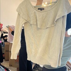 Banana Republic Off-the-Shoulder Cream Sweater